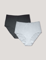 2x Mid-Waist Slip Elin (1x schwarz/ 1x weiß)